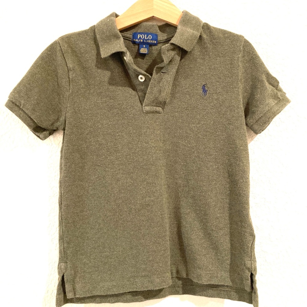 Polo by Ralph Lauren Kid’s Heather Olive Polo Shirt, size 5